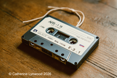 Cassette tape evidence in plastic case
